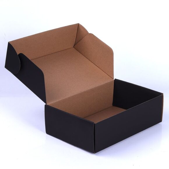 Premium Black Corrugated Boxes (Black Outside, Brown Inside)